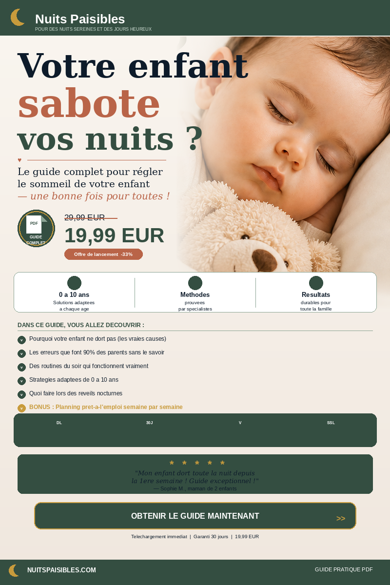 Guide complet du sommeil de votre enfant